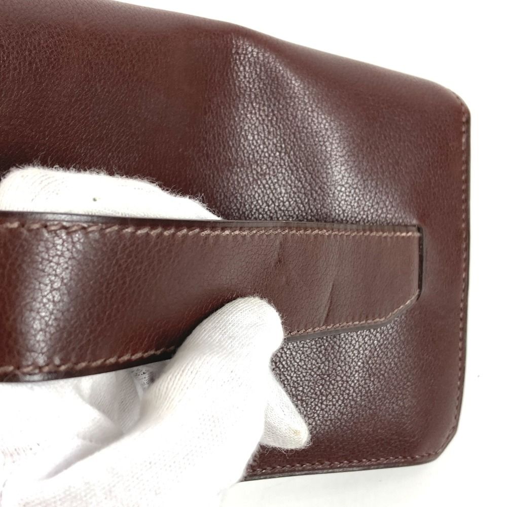 Hermes Clutch Envelope Leather Brown — view 2