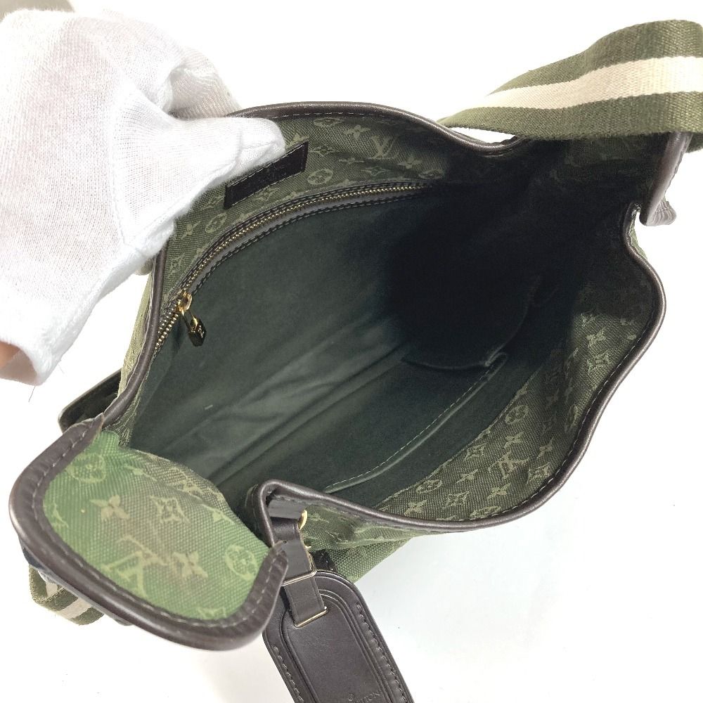 Louis Vuitton Shoulder Bag Besace Marie Kate Leather Canvas Khaki — view 6