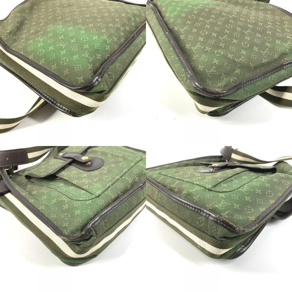 Louis Vuitton Shoulder Bag Besace Marie Kate Leather Canvas Khaki — view 8