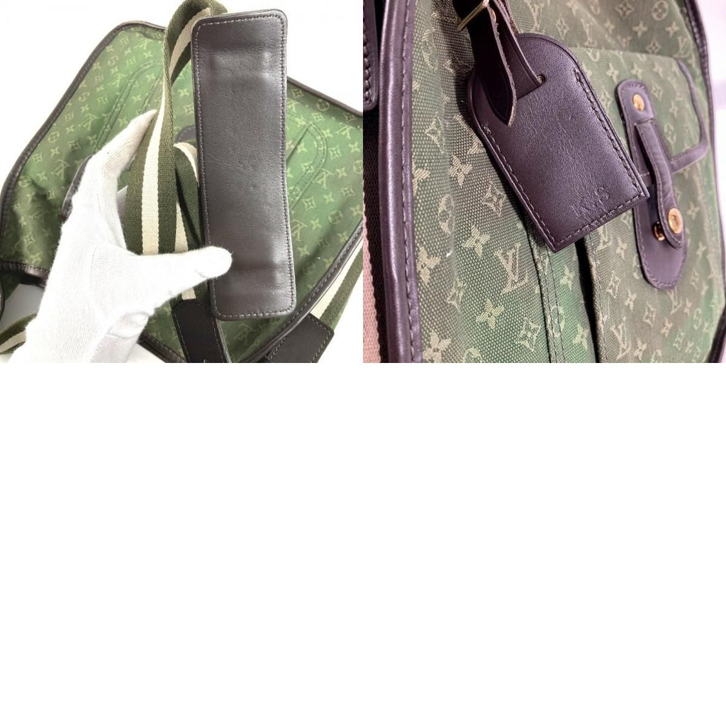 Louis Vuitton Shoulder Bag Besace Marie Kate Leather Canvas Khaki — view 9
