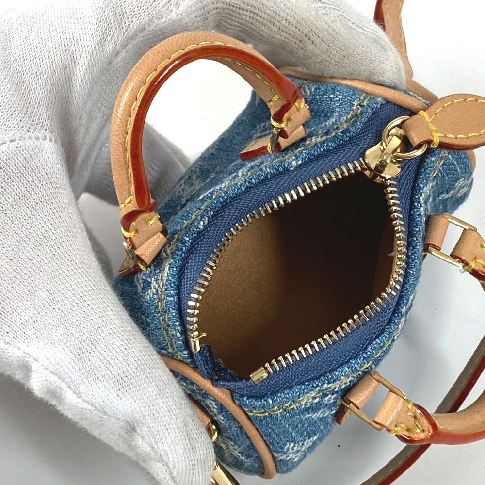 Louis Vuitton Key Holder Bijou Sac Micro Speedy Monogram Denim Blue Handbag — view 6