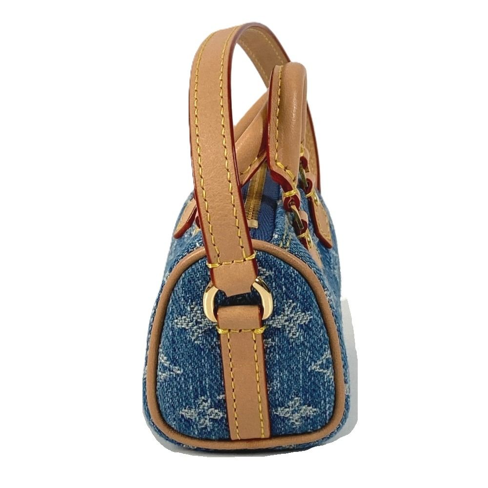 Louis Vuitton Key Holder Bijou Sac Micro Speedy Monogram Denim Blue Handbag — view 4