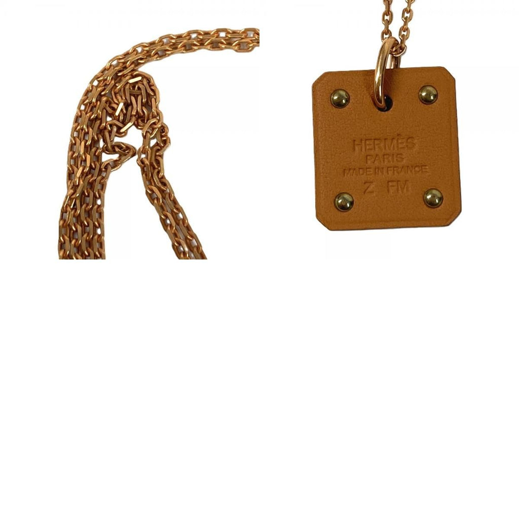 Hermes Necklace Asdukuru PM Asdukur PM Leather Black — view 9