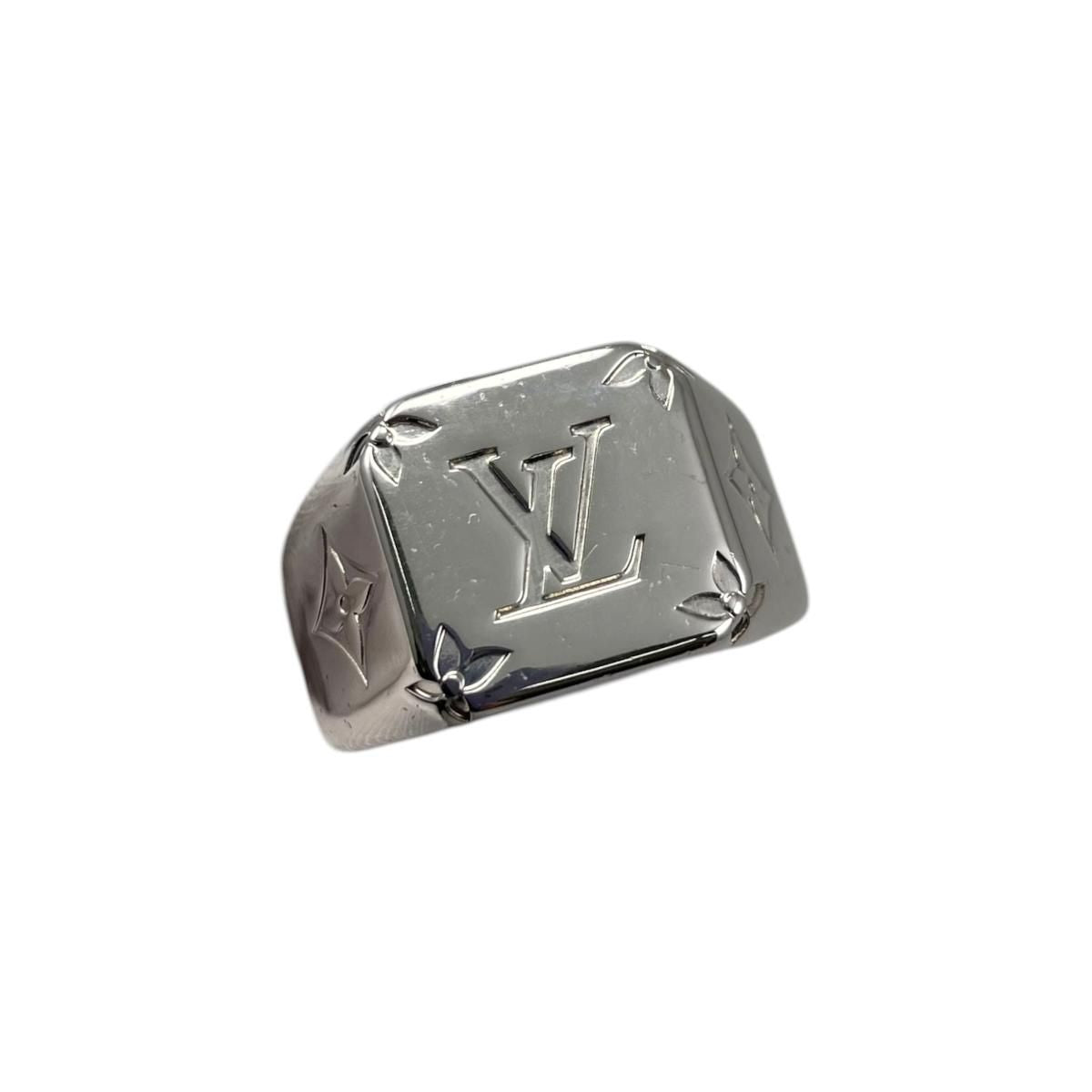 Louis Vuitton Ring Signet M Monogram Flower Silver — view 6