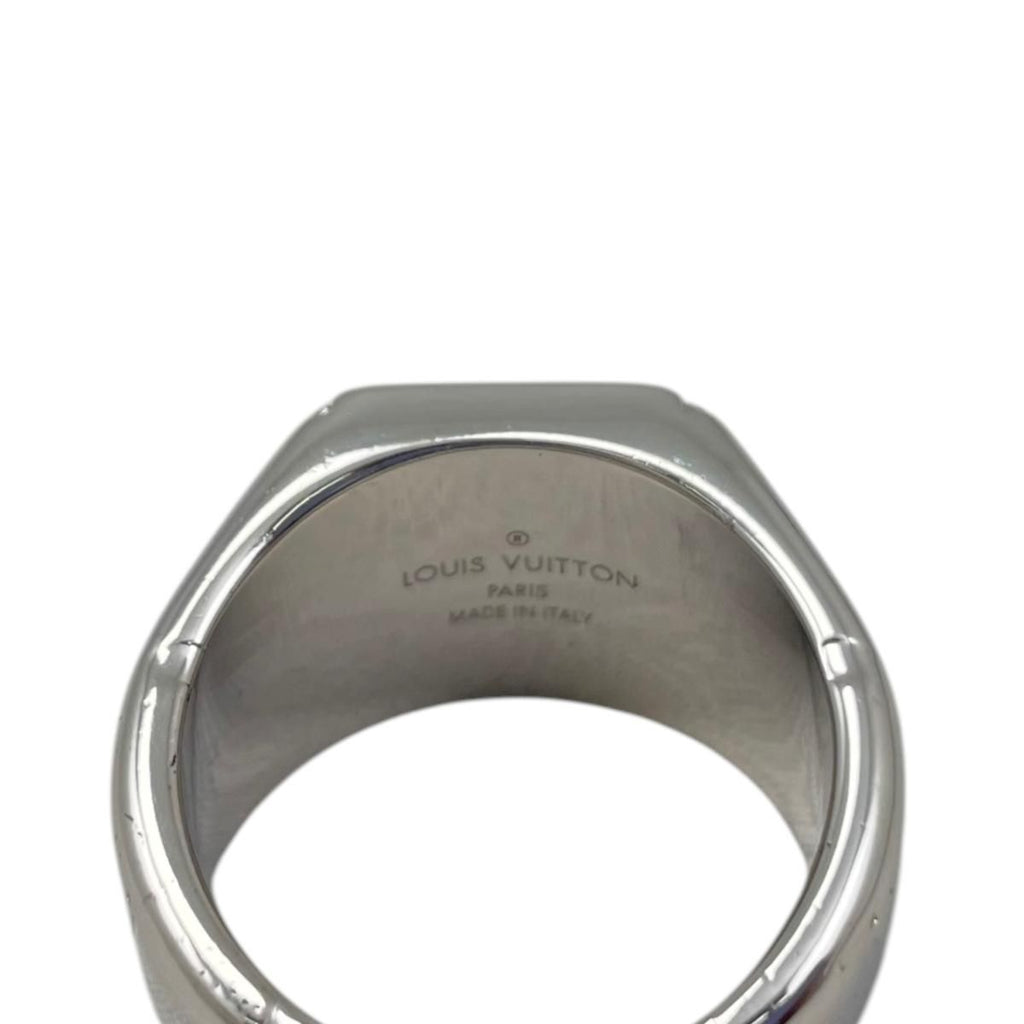 Louis Vuitton Ring Signet M Monogram Flower Silver — view 8