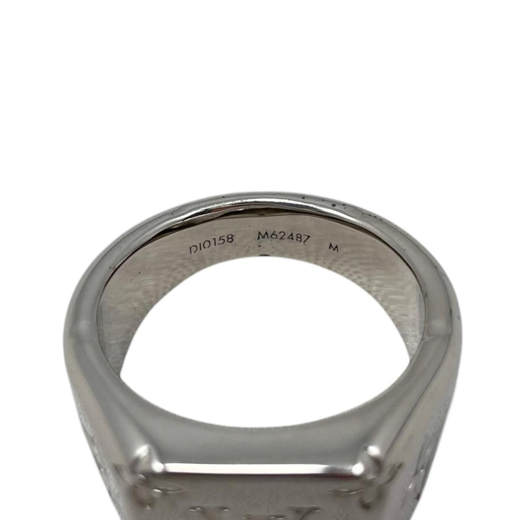 Louis Vuitton Ring Signet M Monogram Flower Silver — view 9