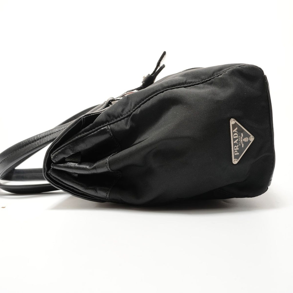 Prada Shoulder Bag Nylon Leather Triangle Logo Buckle — view 3