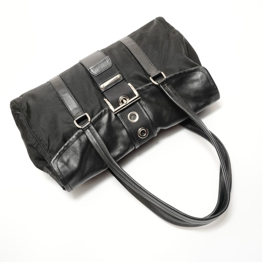 Prada Shoulder Bag Nylon Leather Triangle Logo Buckle — view 8