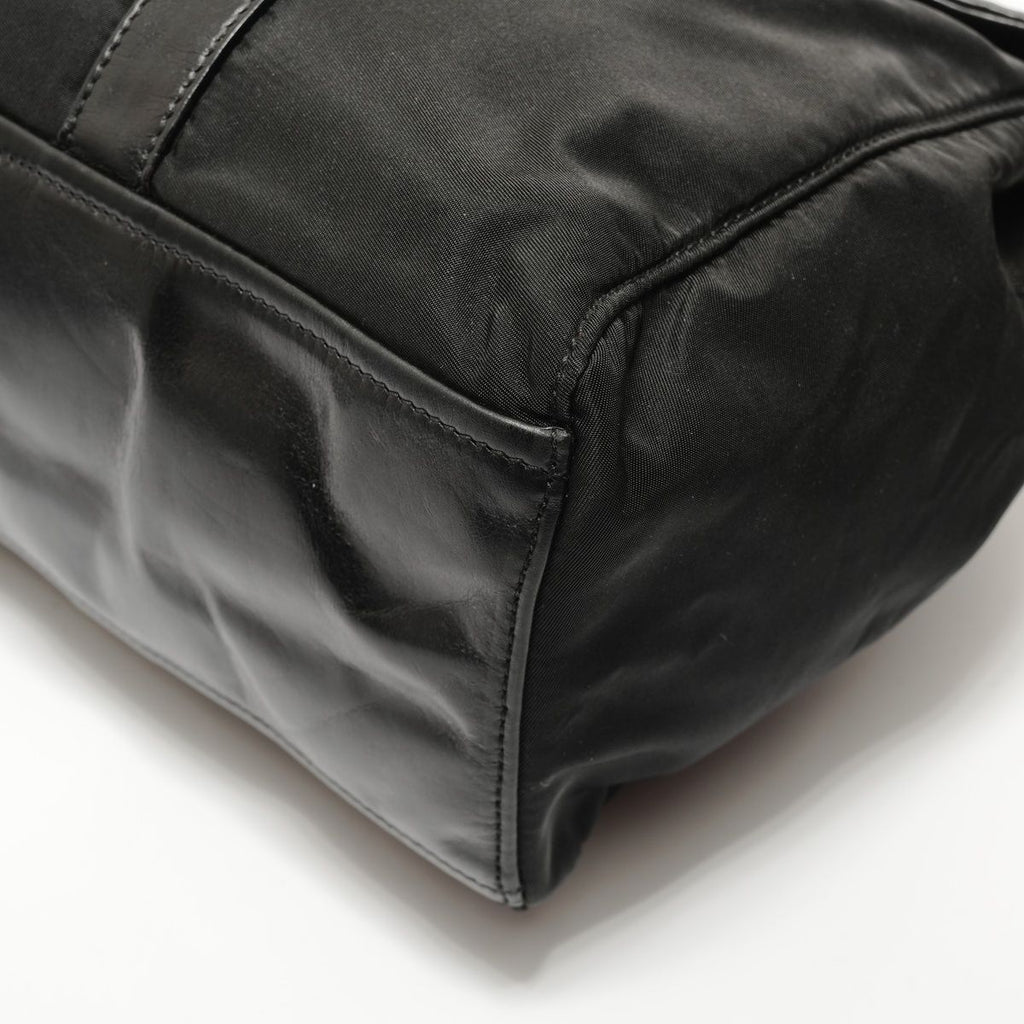 Prada Shoulder Bag Nylon Leather Triangle Logo Buckle — view 6