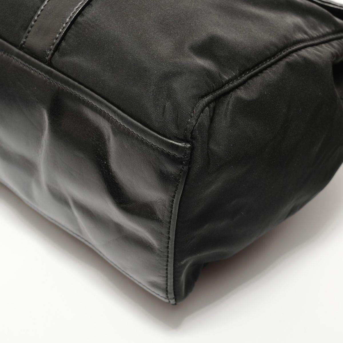 Prada Shoulder Bag Nylon Leather Triangle Logo Buckle — view 6