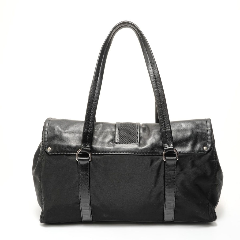 Prada Shoulder Bag Nylon Leather Triangle Logo Buckle — view 2
