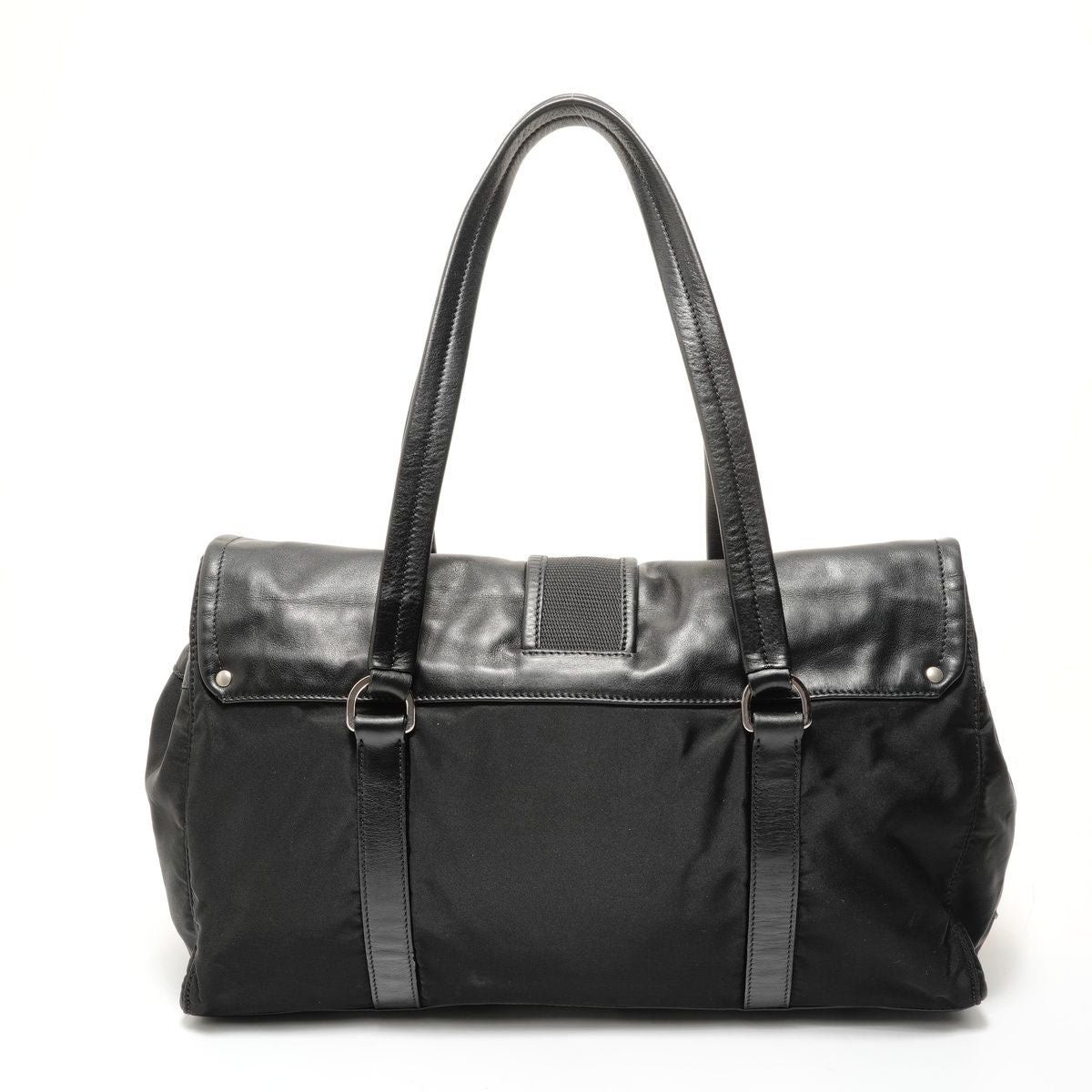 Prada Shoulder Bag Nylon Leather Triangle Logo Buckle — view 2