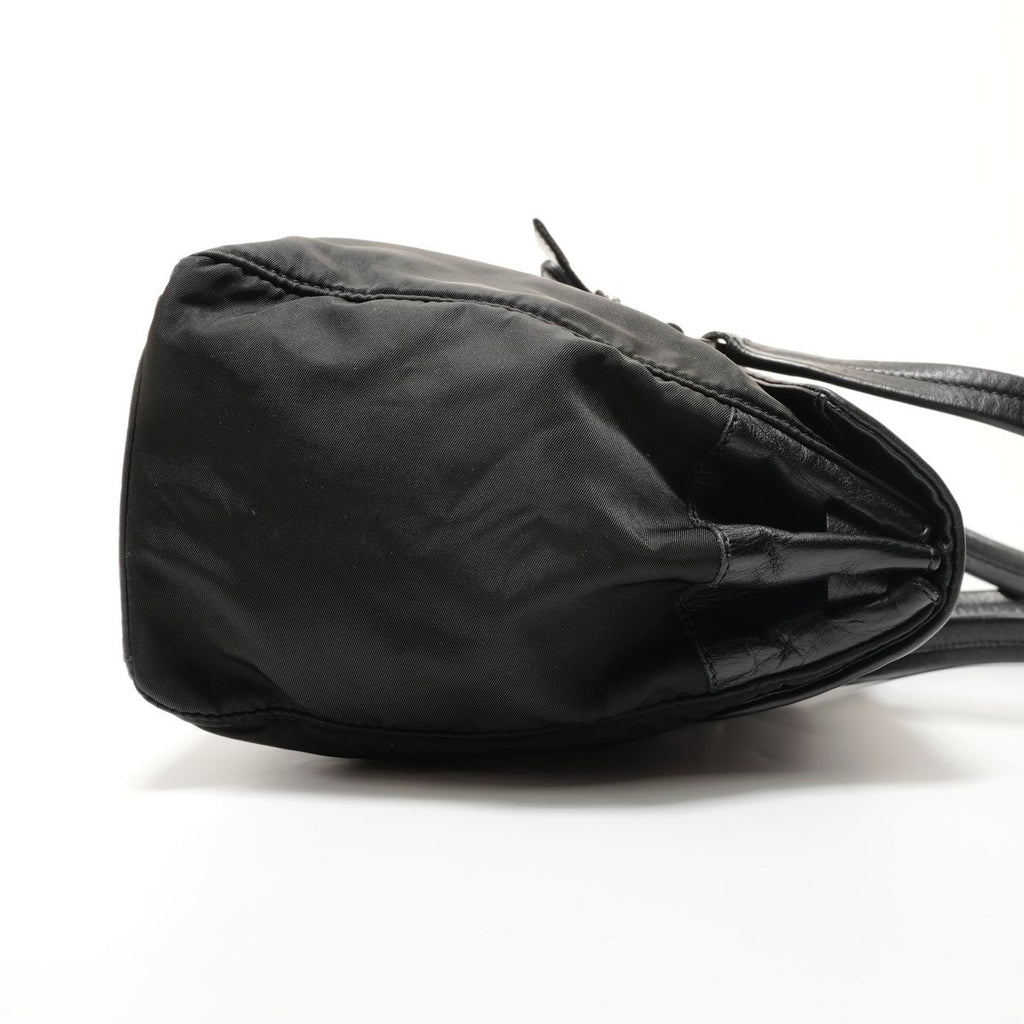 Prada Shoulder Bag Nylon Leather Triangle Logo Buckle — view 4