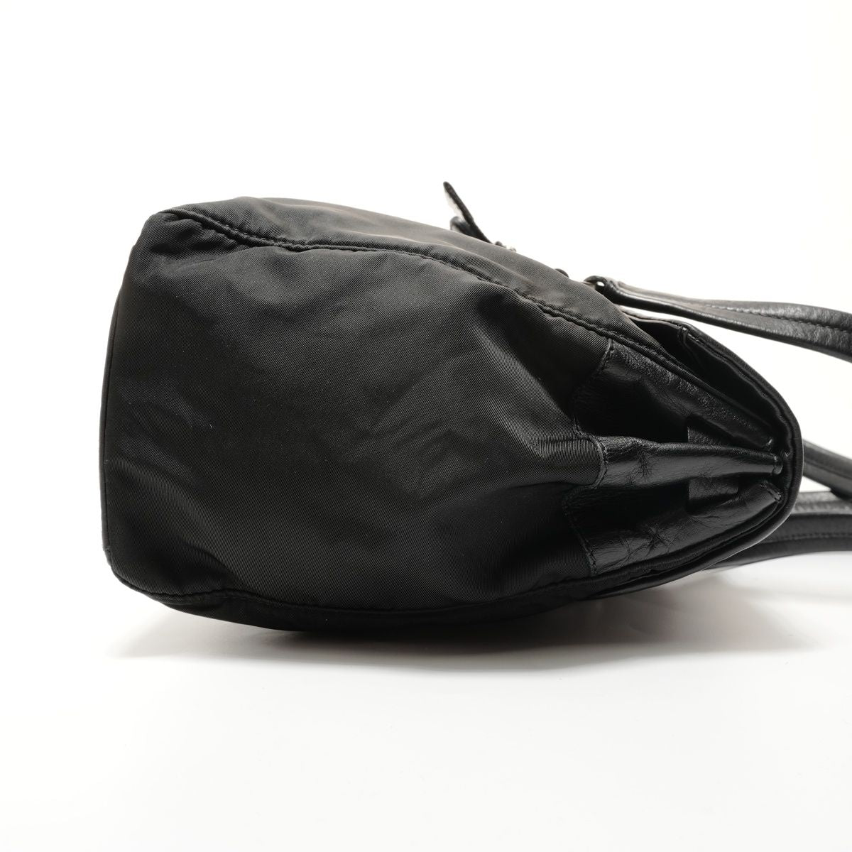 Prada Shoulder Bag Nylon Leather Triangle Logo Buckle — view 4