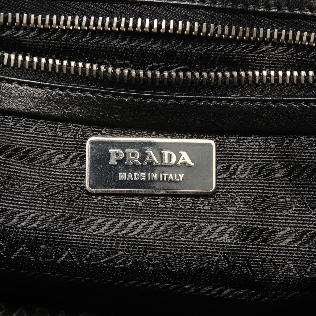 Prada Shoulder Bag Nylon Leather Triangle Logo Buckle — view 9
