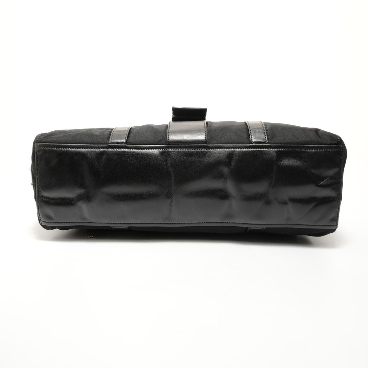 Prada Shoulder Bag Nylon Leather Triangle Logo Buckle — view 7