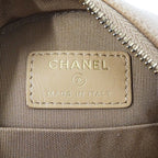 Chanel Quilted Shoulder Bag Caviar Leather Beige Gold Chain Pouch Round — view 6