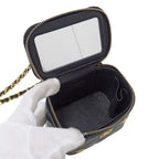 Chanel Quilted Shoulder Bag Lambskin Black Gold Chain Vanity Playing Card Suit — view 5