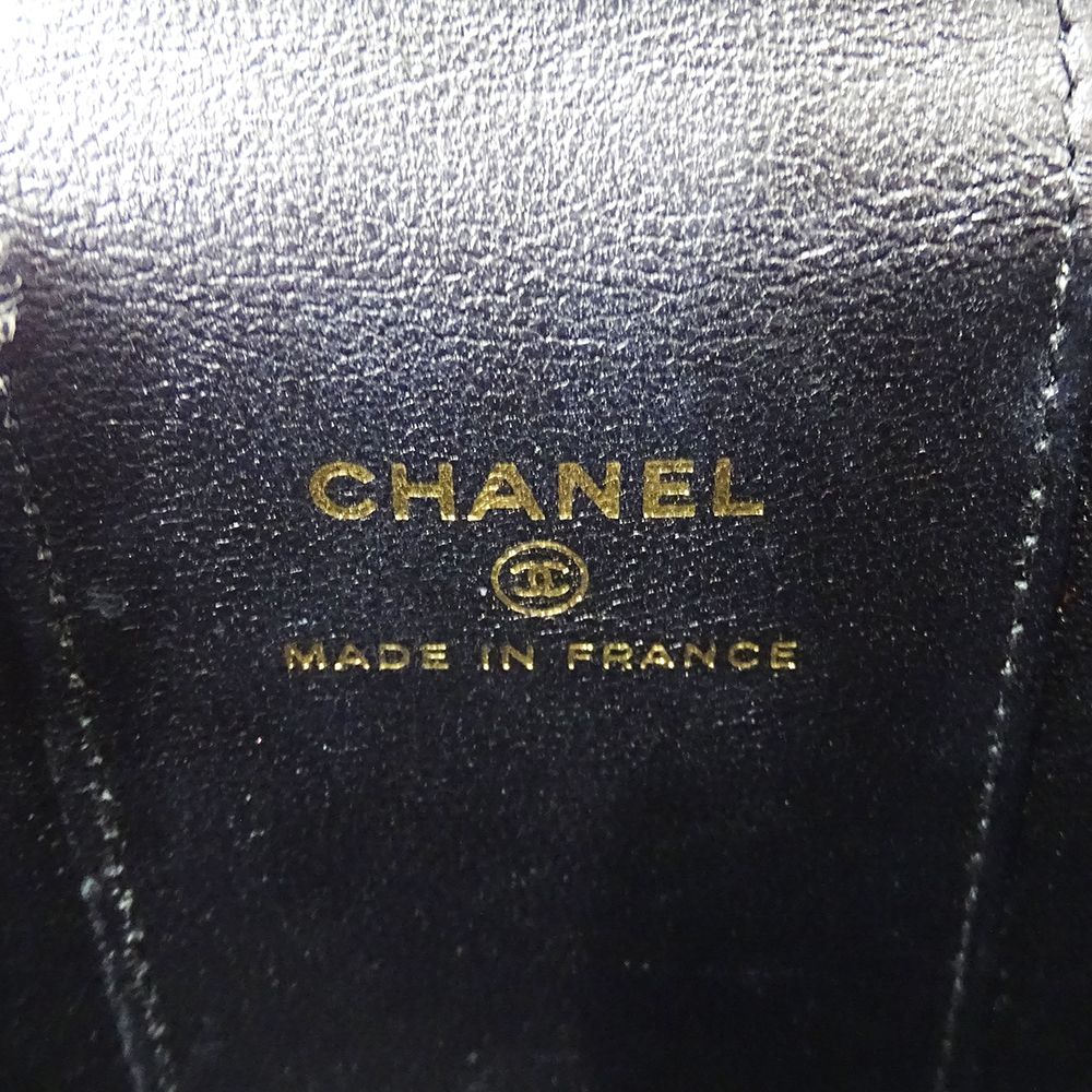 Chanel Quilted Shoulder Bag Lambskin Black Gold Chain Vanity Playing Card Suit — view 6
