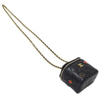 Chanel Quilted Shoulder Bag Lambskin Black Gold Chain Vanity Playing Card Suit — view 4