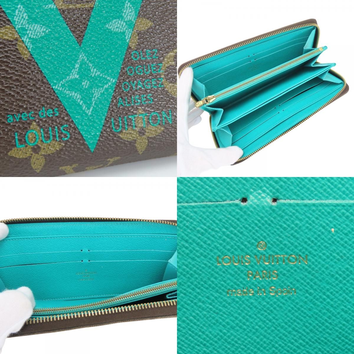 Louis Vuitton Wallet Zippy Monogram Turcoise Brown — view 7