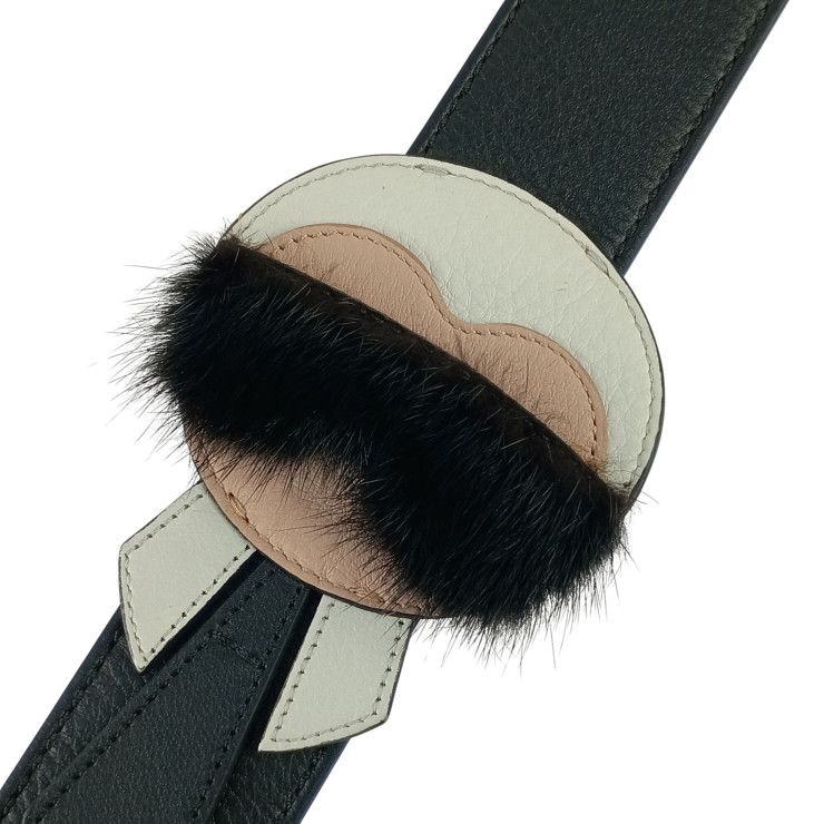 Fendi Strap You Karlito Black Leather Shoulder Silver Handbag — view 4
