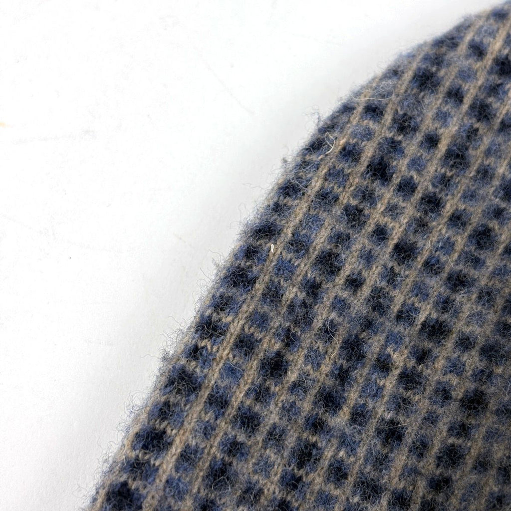 Gucci Plaid Knit Cap Logo Hat Cap Wool Nylon Gray Blue — view 3