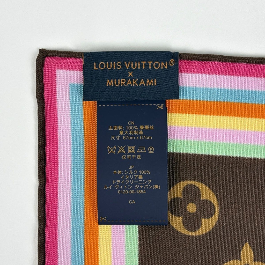 Louis Vuitton Carre 70 Super Flat Monogram Panda Takashi Murakami Scarf Silk — view 2