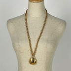 Chanel CC Logo Chain Necklace Quilted Long Gold Plated — view 6