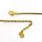 Dior Logo Rhinestone Necklace Gold Plated — view 3