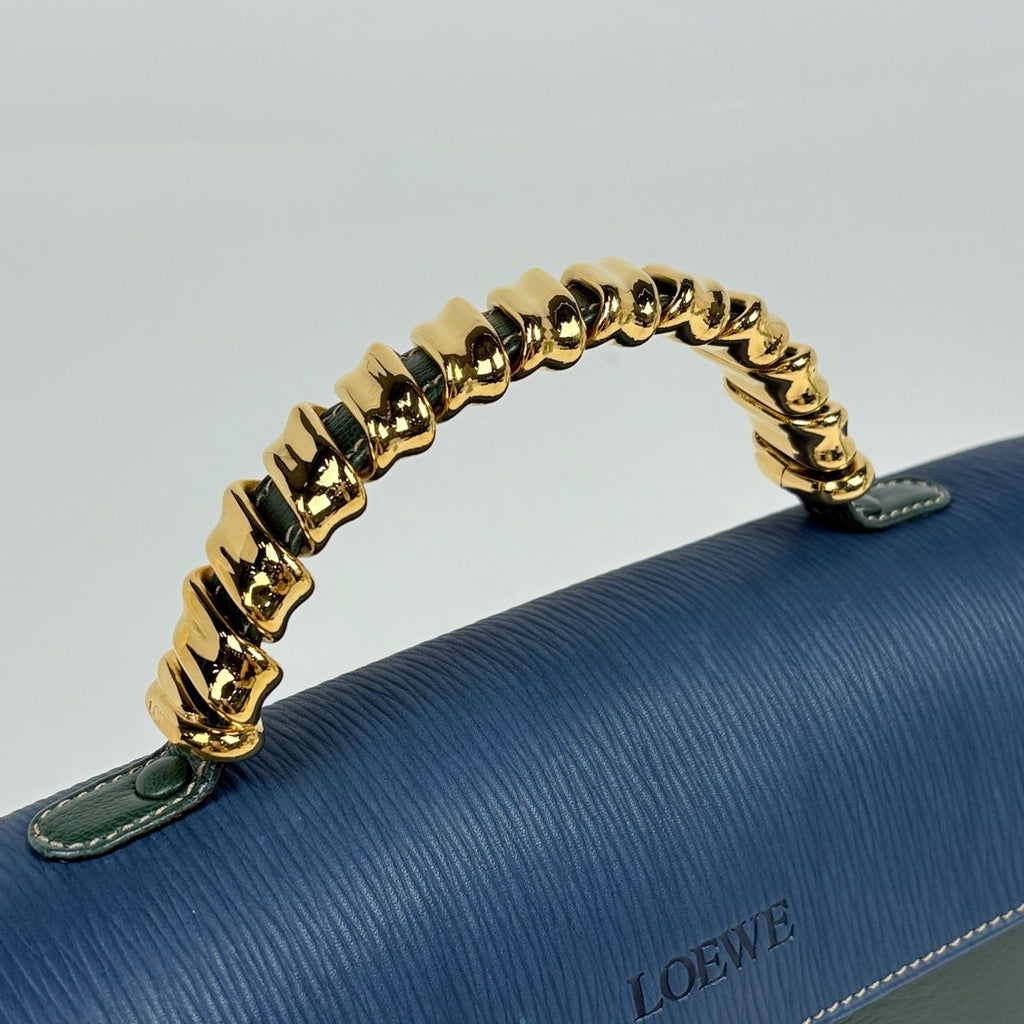 Loewe Velasquez Handbag Bicolor Leather Green Blue — view 6