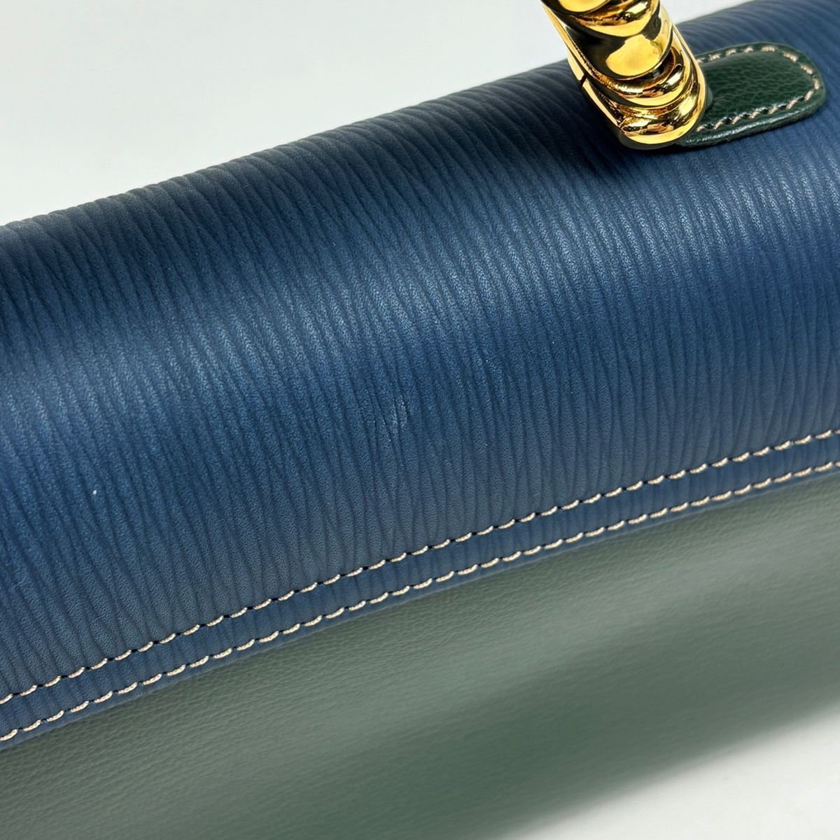 Loewe Velasquez Handbag Bicolor Leather Green Blue — view 5