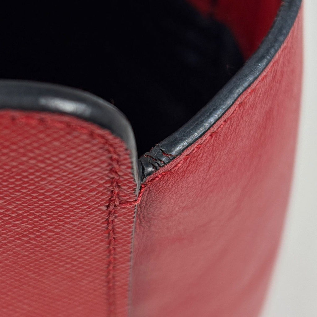 Prada Logo 2-Way Shoulder Bag Saffiano Leather Red — view 6