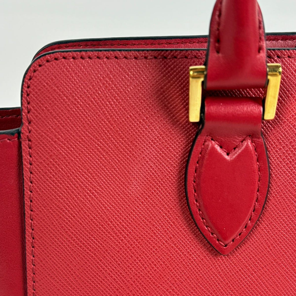 Prada Logo 2-Way Shoulder Bag Saffiano Leather Red — view 5