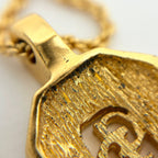 Dior Logo Rhinestone Necklace CD Gold Plated Black — view 4