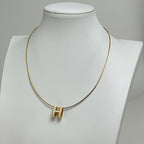 Hermes Pop Necklace Logo Gold Plated White — view 6