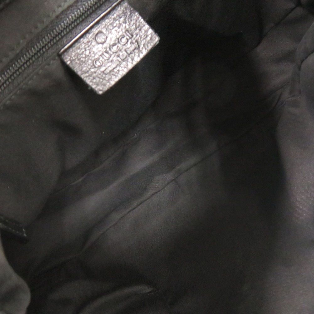 Gucci GG Canvas Leather Black Hobo Shoulder Bag — view 6