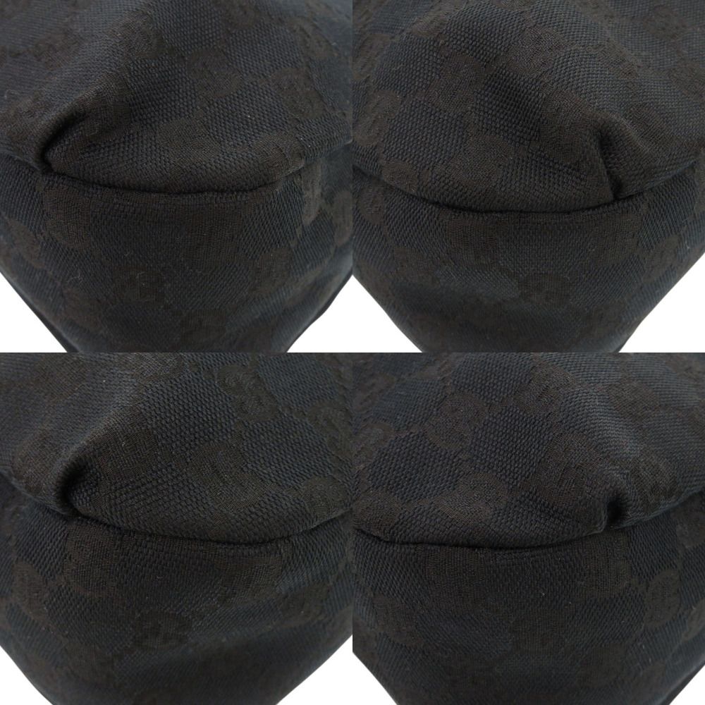 Gucci GG Canvas Leather Black Hobo Shoulder Bag — view 5