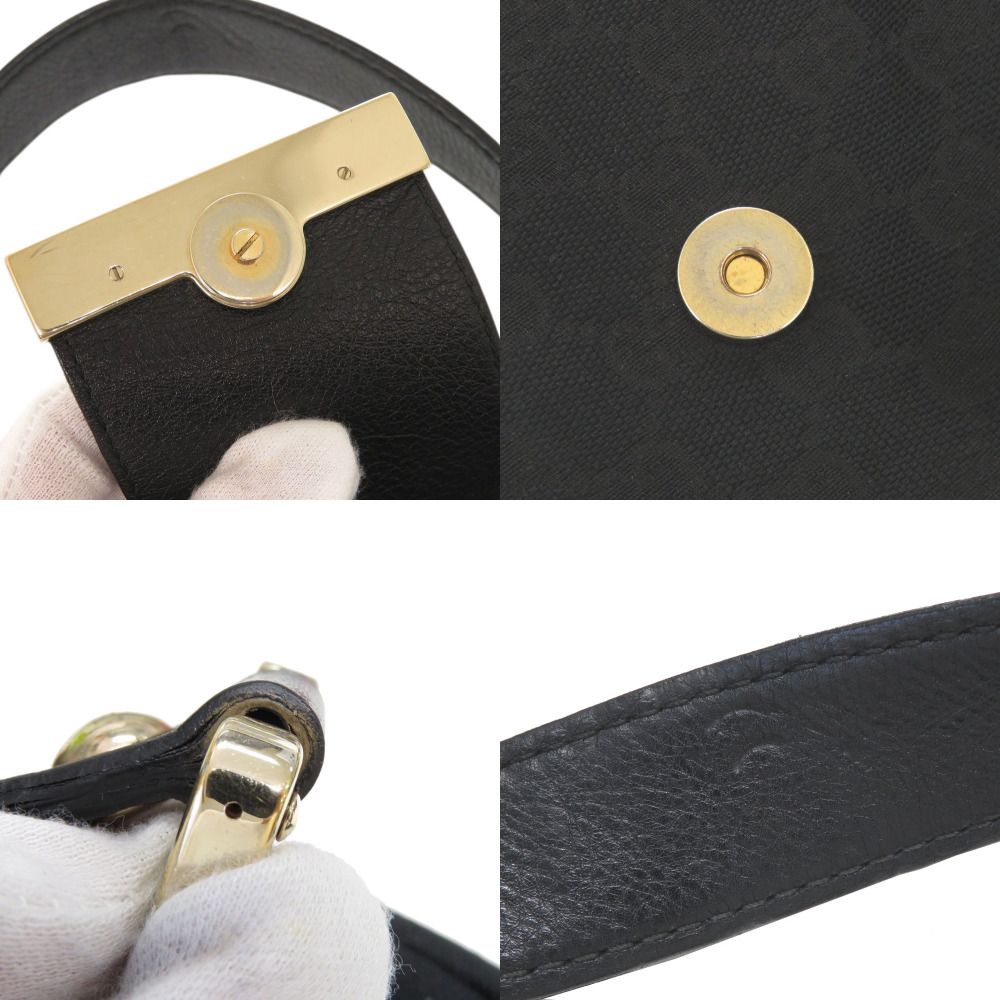 Gucci GG Canvas Leather Black Hobo Shoulder Bag — view 9