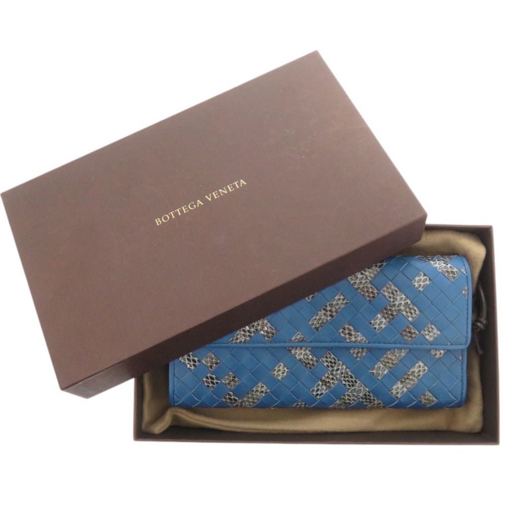Bottega Veneta Intrecciato Leather Ayer's Blue Wallet — view 2