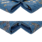Bottega Veneta Intrecciato Leather Ayer's Blue Wallet — view 4