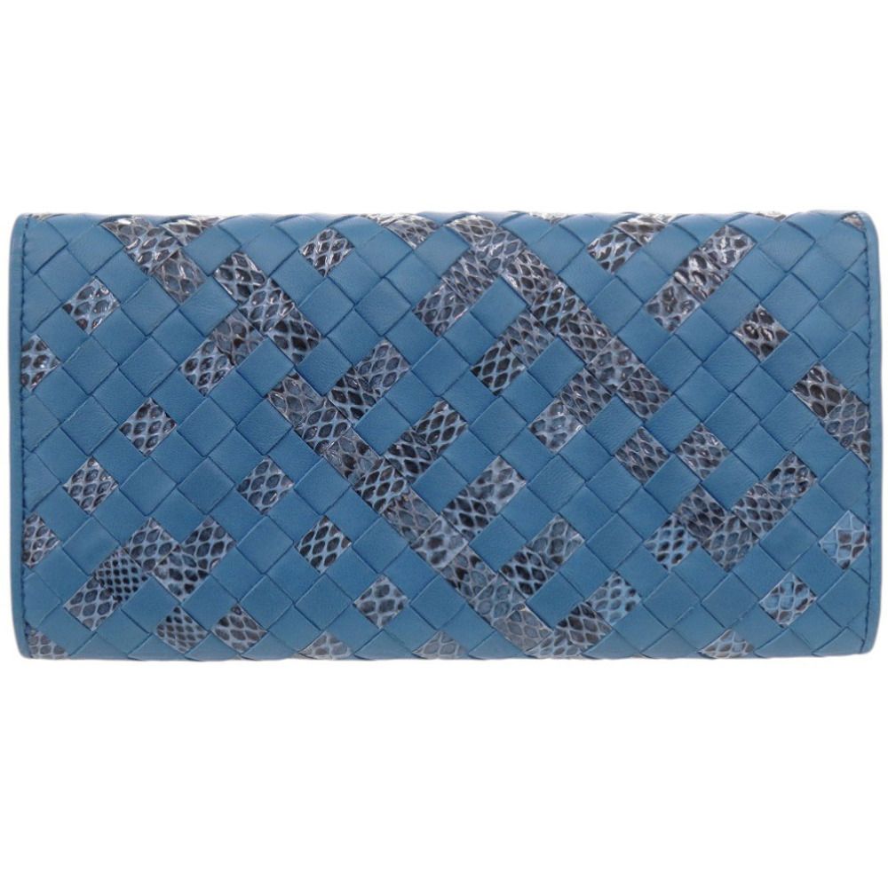 Bottega Veneta Intrecciato Leather Ayer's Blue Wallet — view 3