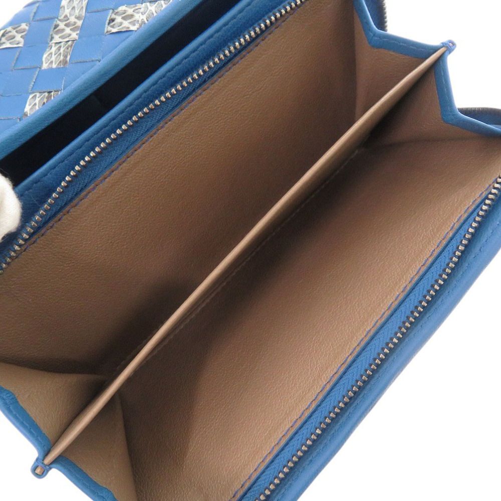 Bottega Veneta Intrecciato Leather Ayer's Blue Wallet — view 6
