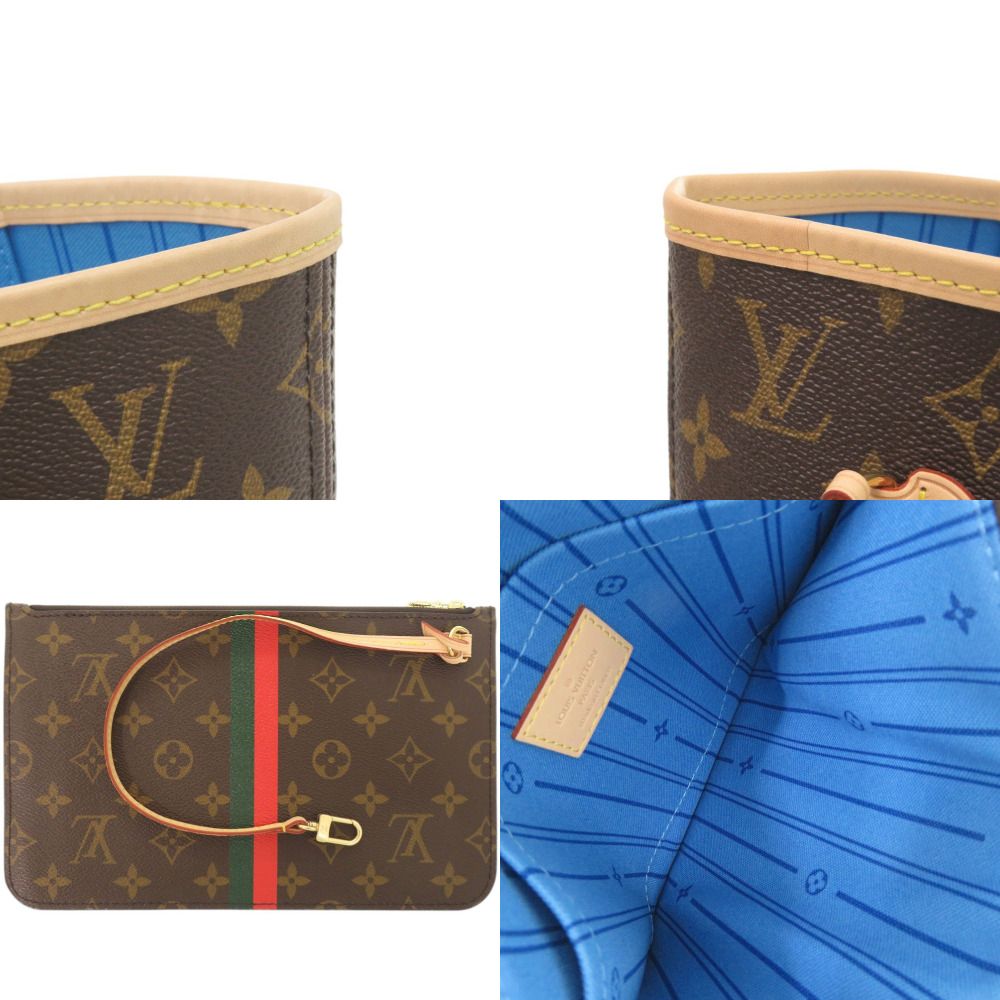 Louis Vuitton Neverfull MM Pouch Monogram Light Blue Tote — view 9