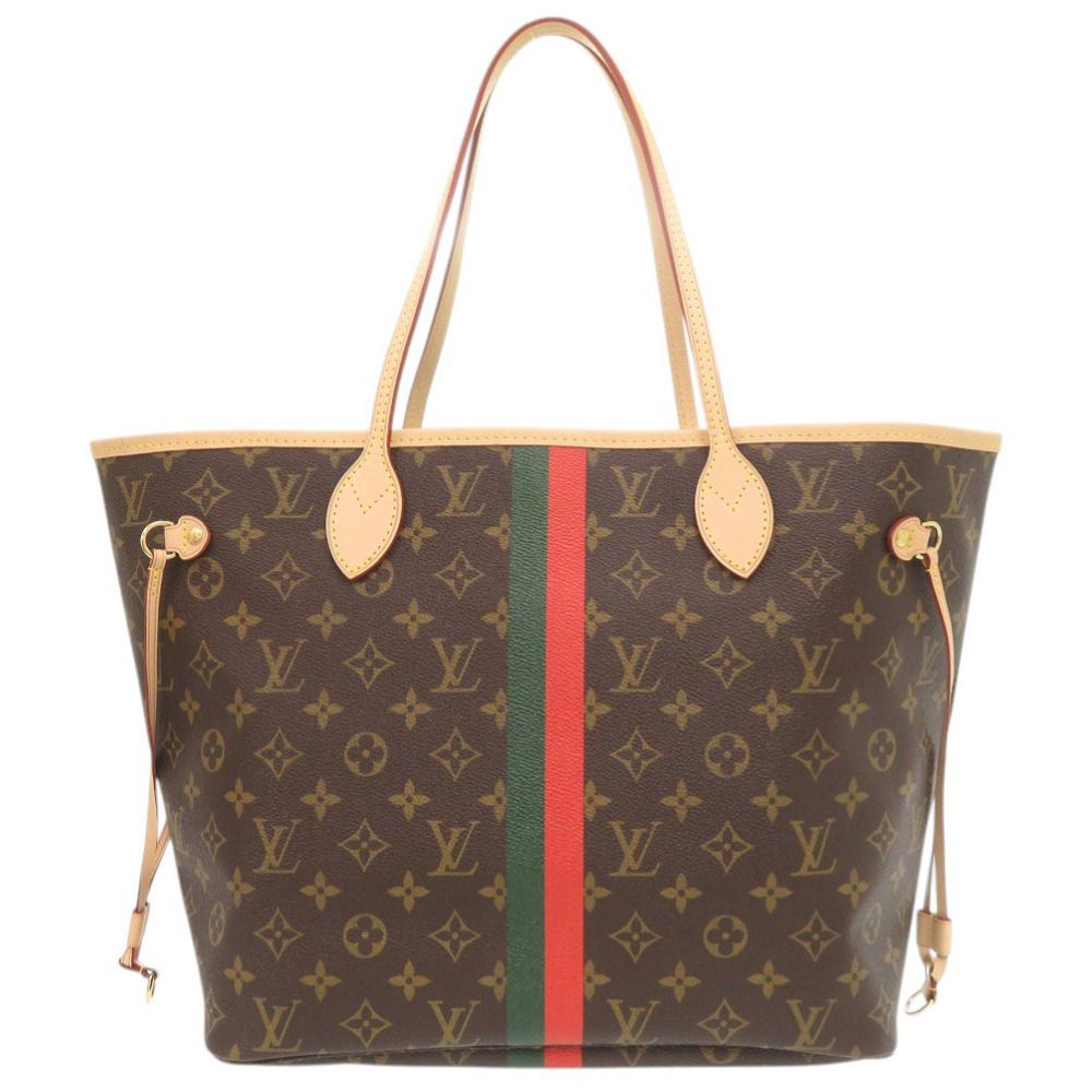 Louis Vuitton Neverfull MM Pouch Monogram Light Blue Tote — view 2