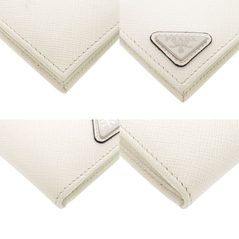 Prada Saffiano Triangle White Card Case — view 4