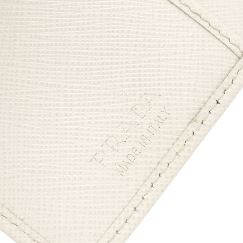 Prada Saffiano Triangle White Card Case — view 6