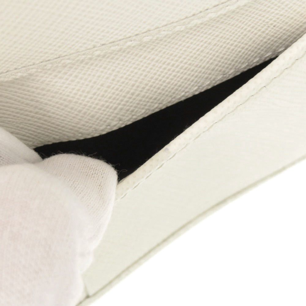 Prada Saffiano Triangle White Card Case — view 8