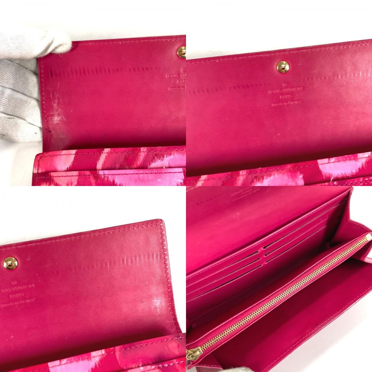 Louis Vuitton Wallet Portefeuille Sarah Enamel Rose Indien Pink — view 8