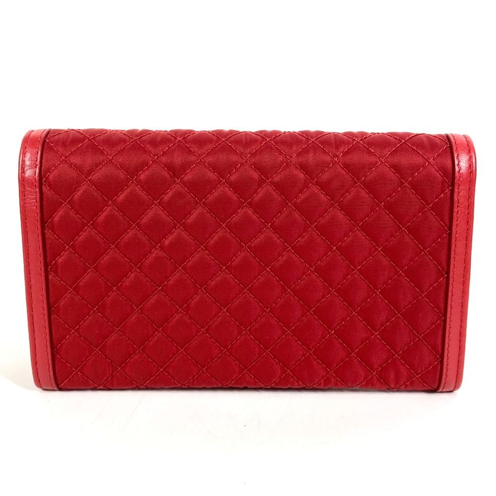 Prada Wallet Logo Quilted Nylon Red — view 3
